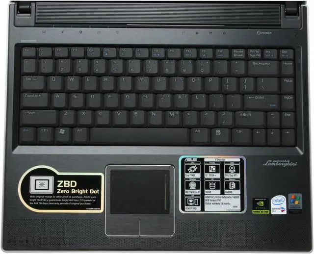 Alt view image 4 of 19 - ASUS Laptop Lamborghini Intel Core 2 Duo T7400 2GB Memory 160GB HDD NVIDA GeForce Go7400 VX 15.0" Windows XP Professional VX1-5E010P (Yellow) Gold Edition