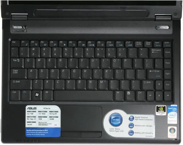Alt view image 5 of 17 - ASUS Laptop W7 Series Intel Core 2 Duo T7300 1GB Memory 120GB HDD NVIDIA GeForce 8400M G 13.3" Windows Vista Business W7S-A1B