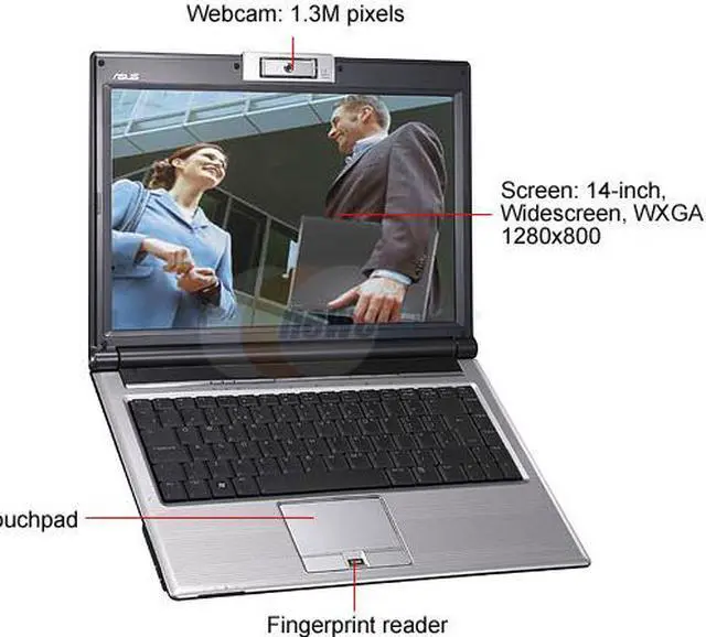 Alt view image 3 of 10 - ASUS Laptop F8 Series Intel Core 2 Duo T7500 1GB+TM1GB Memory 160GB HDD NVIDIA GeForce 8600M GT 14.0" Windows Vista Home Premium F8SV-A1