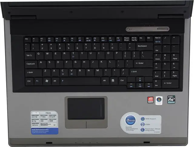 Alt view image 4 of 16 - ASUS Laptop F7 Series AMD Athlon 64 X2 TK-55 1GB Memory 120GB HDD ATI Mobility Radeon HD 2400 17.0" Windows Vista Home Premium F7KR-X1