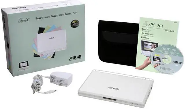 Alt view image 14 of 14 - ASUS Eee PC 8G - Pearl White Intel Mobile CPU 7" WVGA 1GB Memory 8GB SSD NetBook