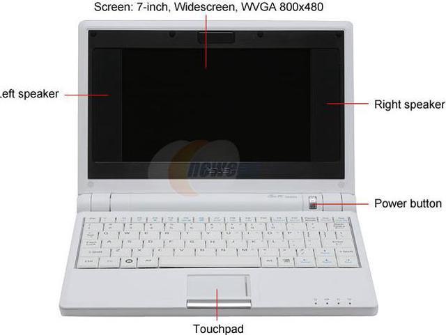 Alt view image 3 of 15 - ASUS Eee PC 2G Surf - Sky Blue Intel Mobile CPU 7" WVGA 512MB Memory 2GB SSD NetBook