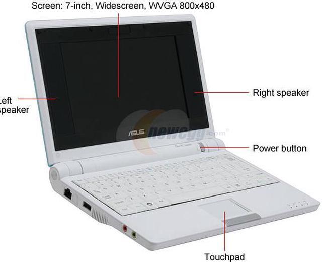 Alt view image 4 of 15 - ASUS Eee PC 2G Surf - Sky Blue Intel Mobile CPU 7" WVGA 512MB Memory 2GB SSD NetBook