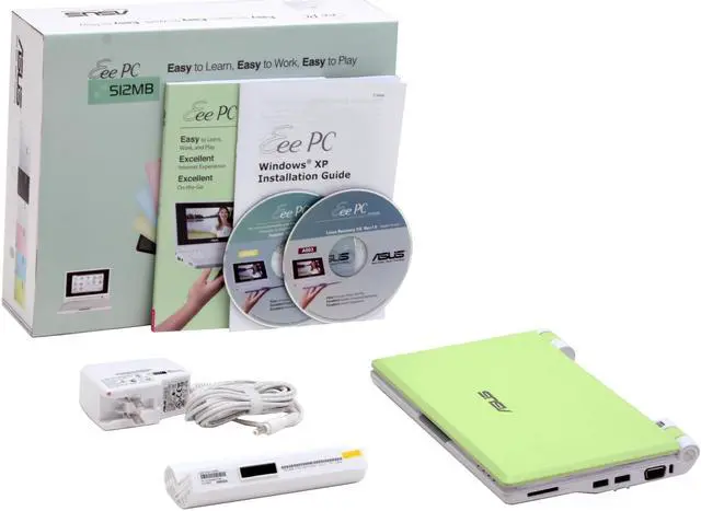 Alt view image 15 of 15 - ASUS Eee PC 2G Surf - Lush Green Intel Mobile CPU 7" WVGA 512MB Memory 2GB SSD NetBook