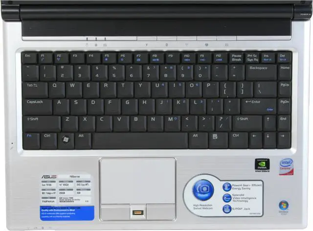 Alt view image 13 of 18 - ASUS Laptop F8 Series Intel Core 2 Duo T8100 3GB Memory 250GB HDD NVIDIA GeForce 9500M GS 14.1" Windows Vista Home Premium F8Sn-B1