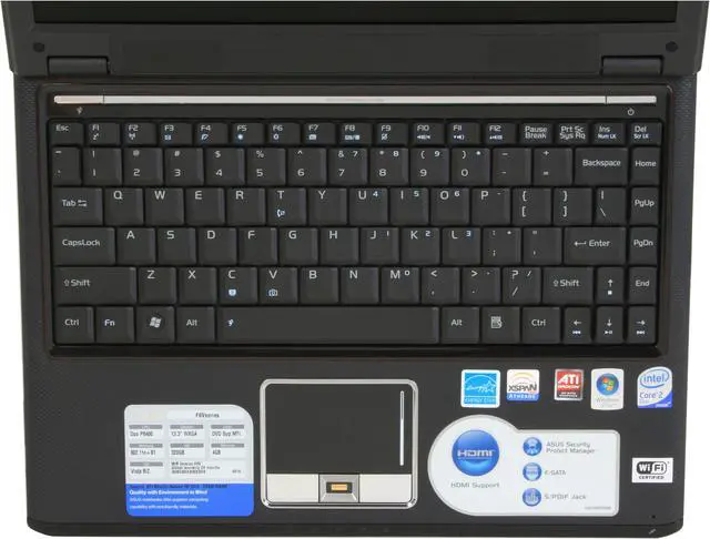 Alt view image 10 of 18 - ASUS Laptop F6 Series Intel Core 2 Duo P8400 4GB Memory 320GB HDD ATI Mobility Radeon HD 3470 13.3" Windows Vista Business F6V-X1