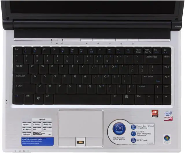 Alt view image 10 of 18 - ASUS Laptop F8 Series Intel Core 2 Duo T9400 4GB Memory 320GB HDD ATI Mobility Radeon HD 3650 14.1" Windows Vista Home Premium F8Va-C1