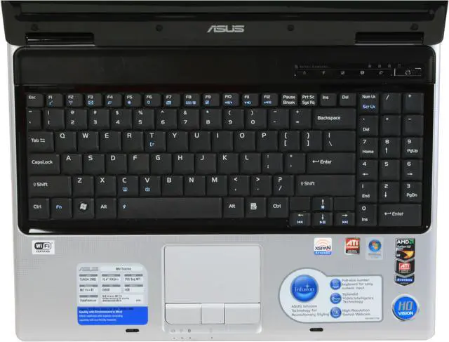 Alt view image 10 of 17 - ASUS Laptop M51 Series AMD Turion X2 Ultra ZM-82 4GB Memory 250GB HDD ATI Mobility Radeon HD 3650 15.4" Windows Vista Home Premium M51TA-X2