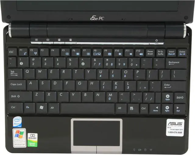 Alt view image 14 of 18 - ASUS Eee PC Eee PC 1000H 80G Fine Ebony Intel Atom 10.0" WSVGA 1GB Memory 80GB HDD NetBook