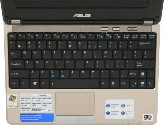 Alt view image 10 of 18 - ASUS Laptop N10 Series Intel Atom N270 1GB Memory 160GB HDD Intel GMA 950 10.2" Windows XP Home N10E-A1
