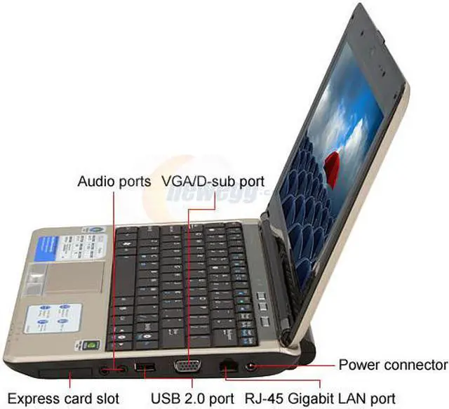 Alt view image 2 of 18 - ASUS Laptop N10 Series Intel Atom N270 2GB Memory 160GB HDD NVIDIA GeForce 9300M GS 10.2" Windows Vista Home Premium N10J-A1