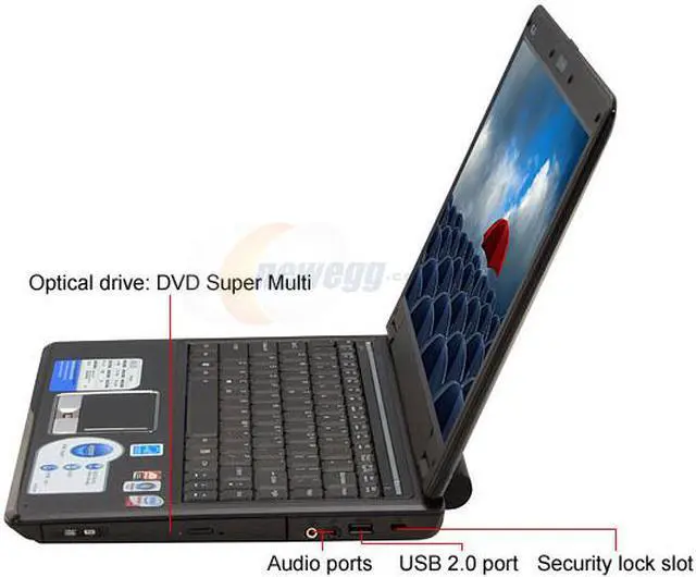 Alt view image 2 of 19 - ASUS Laptop F6 Series Intel Core 2 Duo P8600 4GB Memory 320GB HDD ATI Mobility Radeon HD 3470 13.3" Windows Vista Business F6V-A1