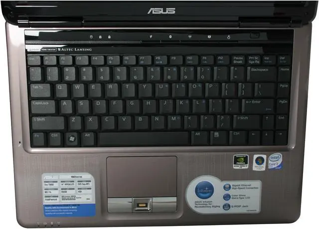 Alt view image 10 of 18 - ASUS Laptop N80 Series Intel Core 2 Duo T5800 4GB Memory 250GB HDD NVIDIA GeForce 9650M GT 14.1" Windows Vista Home Premium N80Vn-X1