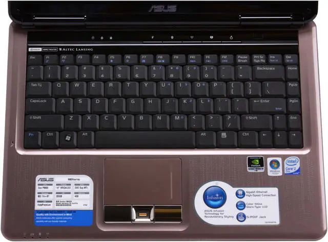 Alt view image 10 of 17 - ASUS Laptop N80 Series Intel Core 2 Duo P8600 4GB Memory 320GB HDD NVIDIA GeForce 9650M GT 14.1" Windows Vista Home Premium N80VN-GP011C