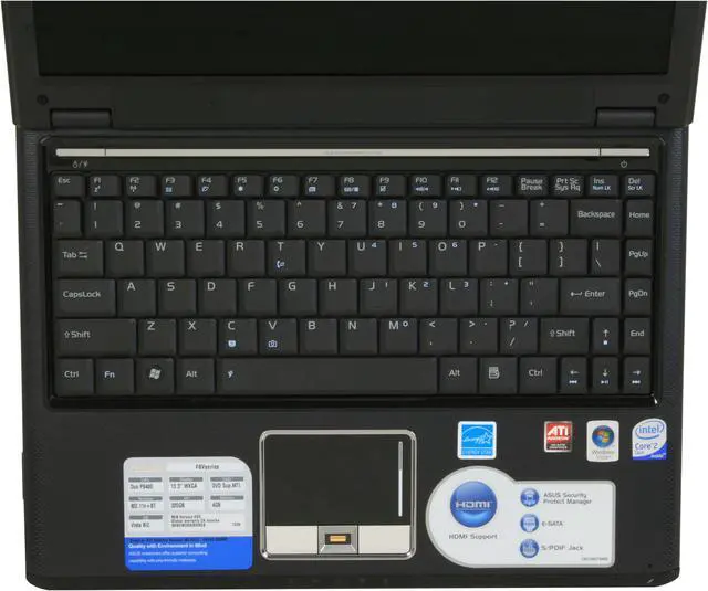 Alt view image 10 of 19 - ASUS Laptop F6 Series Intel Core 2 Duo P8400 4GB Memory 320GB HDD ATI Mobility Radeon HD 3470 13.3" Windows Vista Business F6V-X2