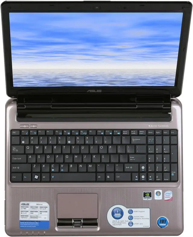 Alt view image 7 of 12 - ASUS Laptop N50 Series Intel Core 2 Duo P8600 4GB Memory 250GB HDD NVIDIA GeForce 9650M GT 15.4" Windows Vista Home Premium N50Vn-X1B