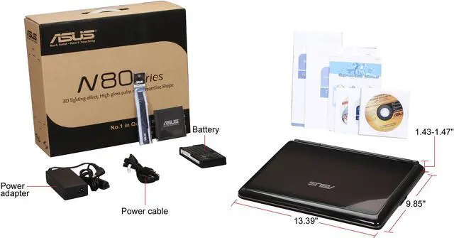 Alt view image 12 of 12 - ASUS Laptop N80 Series Intel Core 2 Duo P8600 4GB Memory 320GB HDD NVIDIA GeForce 9650M GT 14.1" Windows Vista Home Premium N80Vn-X5