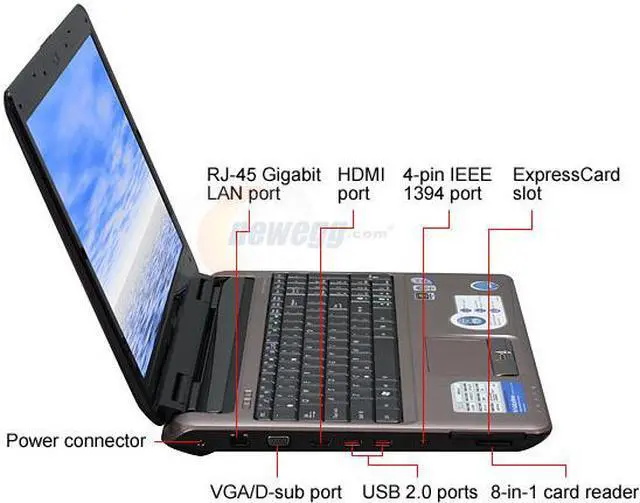 Alt view image 4 of 12 - ASUS Laptop N50 Series Intel Core 2 Duo P8600 4GB Memory 320GB HDD NVIDIA GeForce 9650M GT 15.4" Windows Vista Home Premium N50Vn-X5A