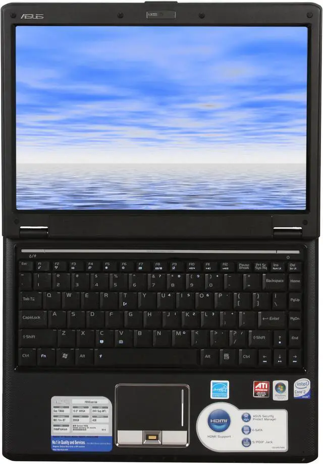 Alt view image 7 of 10 - ASUS Laptop F6 Series Intel Core 2 Duo T9550 4GB Memory 320GB HDD ATI Mobility Radeon HD 4570 13.3" Windows Vista Home Premium F6Ve-B1