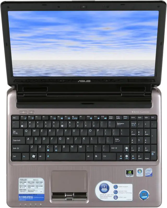 Alt view image 7 of 12 - ASUS Laptop N50 Series Intel Core 2 Duo T9550 4GB Memory 320GB HDD NVIDIA GeForce 9650M GT 15.4" Windows Vista Home Premium N50Vn-D1