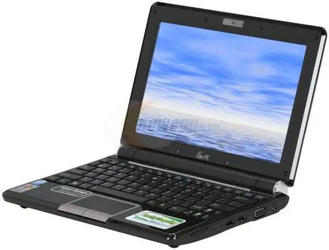 Alt view image 2 of 12 - ASUS Eee PC EPC1000HE-BLK005X Fine Ebony Intel Atom N280(1.66 GHz) 10.0" WSVGA 1GB Memory 160GB HDD Netbook
