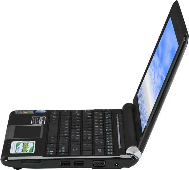 Alt view image 3 of 12 - ASUS Eee PC EPC1000HE-BLK005X Fine Ebony Intel Atom N280(1.66 GHz) 10.0" WSVGA 1GB Memory 160GB HDD Netbook