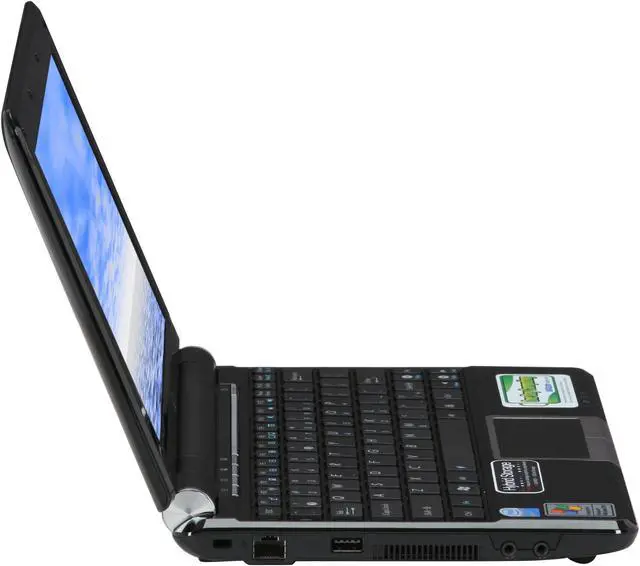 Alt view image 4 of 12 - ASUS Eee PC EPC1000HE-BLK005X Fine Ebony Intel Atom N280(1.66 GHz) 10.0" WSVGA 1GB Memory 160GB HDD Netbook