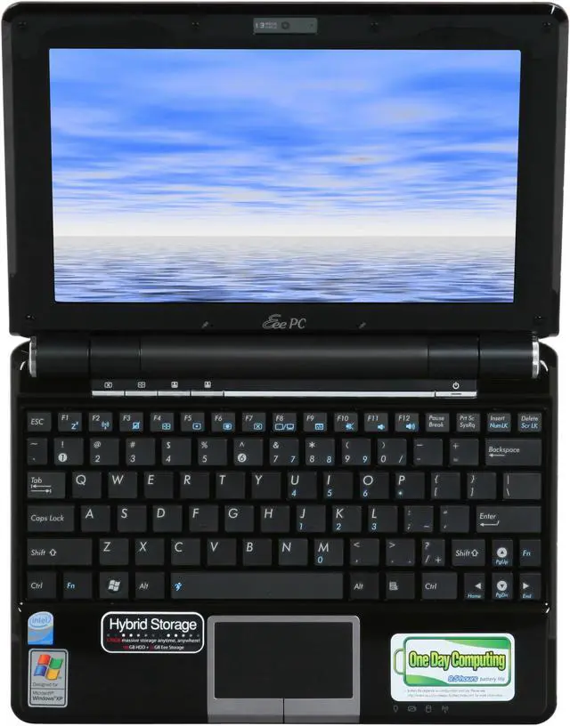 Alt view image 7 of 12 - ASUS Eee PC EPC1000HE-BLK005X Fine Ebony Intel Atom N280(1.66 GHz) 10.0" WSVGA 1GB Memory 160GB HDD Netbook