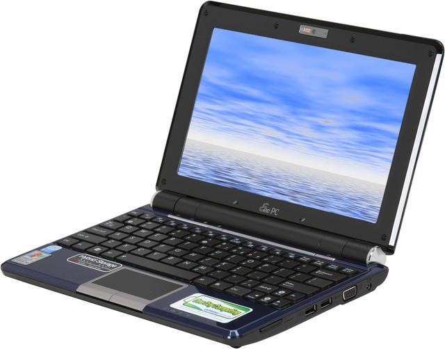 Alt view image 2 of 12 - ASUS Eee PC EPC1000HE-BLU002X Blue Intel Atom N280(1.66 GHz) 10.0" WSVGA 1GB Memory 160GB HDD Netbook