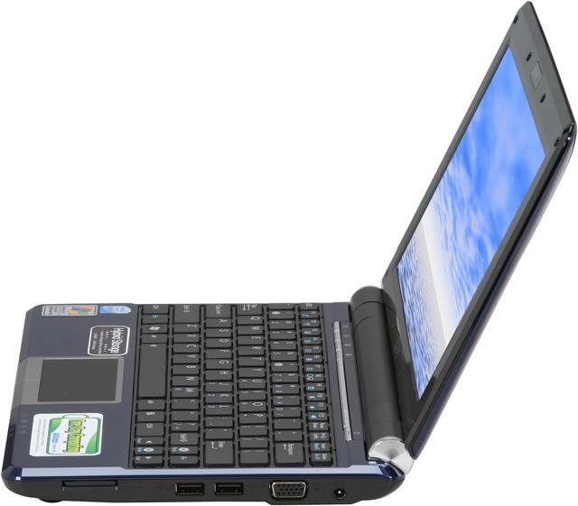 Alt view image 3 of 12 - ASUS Eee PC EPC1000HE-BLU002X Blue Intel Atom N280(1.66 GHz) 10.0" WSVGA 1GB Memory 160GB HDD Netbook
