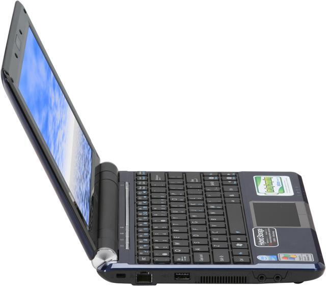 Alt view image 4 of 12 - ASUS Eee PC EPC1000HE-BLU002X Blue Intel Atom N280(1.66 GHz) 10.0" WSVGA 1GB Memory 160GB HDD Netbook