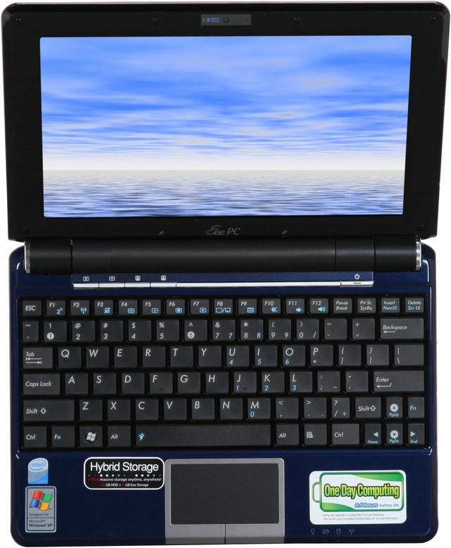 Alt view image 7 of 12 - ASUS Eee PC EPC1000HE-BLU002X Blue Intel Atom N280(1.66 GHz) 10.0" WSVGA 1GB Memory 160GB HDD Netbook