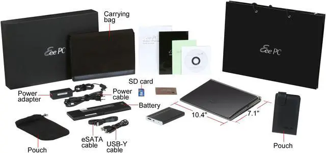 Alt view image 12 of 12 - ASUS Eee PC EPCS101-BLK013X Bundle Graphite Intel Atom 10.2" WSVGA 1GB Memory 16GB SSD Netbook