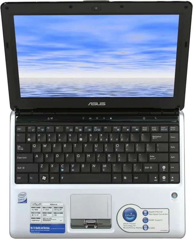 Alt view image 7 of 12 - ASUS Laptop N20 Series Intel Core 2 Duo P8600 4GB Memory 250GB HDD Intel GMA 4500MHD 12.1" Windows Vista Home Premium N20A-X1
