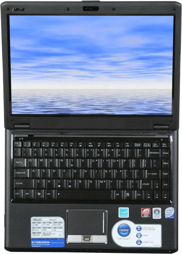 Alt view image 7 of 12 - ASUS Laptop F6 Series Intel Core 2 Duo P8600 4GB Memory 320GB HDD ATI Mobility Radeon HD 4570 13.3" Windows Vista Home Premium F6VE-X1
