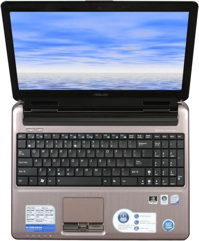 Alt view image 7 of 12 - ASUS Laptop N50 Series Intel Core 2 Duo P8400 4GB Memory 320GB HDD NVIDIA GeForce 9650M GT 15.4" Windows Vista Home Premium N50Vn-X6