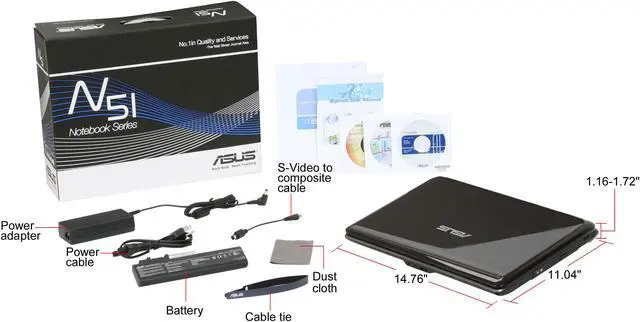 Alt view image 12 of 12 - ASUS Laptop N51 Series Intel Core 2 Duo P8600 4GB Memory 320GB HDD NVIDIA GeForce GT 130M 15.6" Windows Vista Home Premium N51Vf-X1