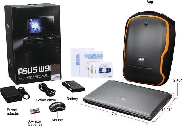 Alt view image 13 of 13 - ASUS Laptop W90 Series Intel Core 2 Quad Q9000 6GB Memory 320GB HDD ATI Mobility Radeon HD 4870 X2 18.4" Windows Vista Home Premium 64-bit W90Vp-X2