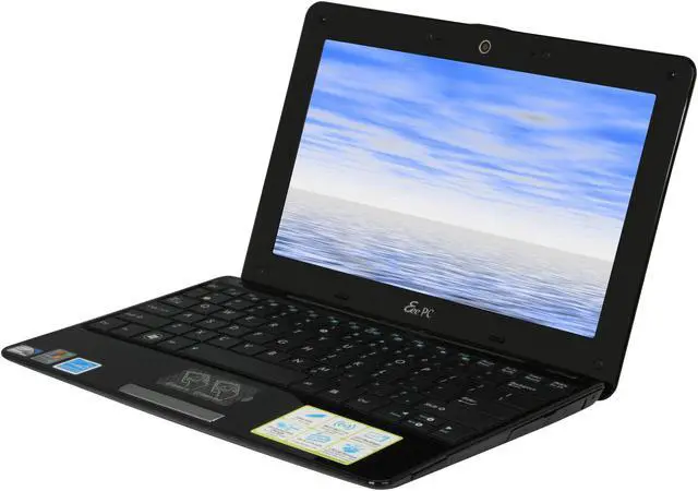 Alt view image 2 of 8 - ASUS Eee PC Seashell 1008HA-PU1X-BK Pearl Black Intel Atom N280(1.66 GHz) 10.1" WSVGA 1GB Memory 160GB HDD Netbook