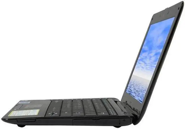 Alt view image 3 of 8 - ASUS Eee PC Seashell 1008HA-PU1X-BK Pearl Black Intel Atom N280(1.66 GHz) 10.1" WSVGA 1GB Memory 160GB HDD Netbook