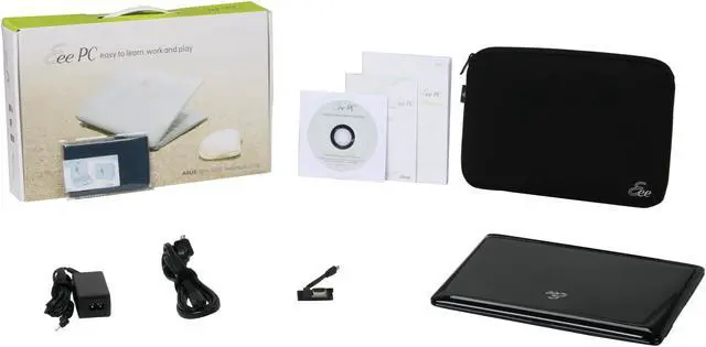 Alt view image 8 of 8 - ASUS Eee PC Seashell 1008HA-PU1X-BK Pearl Black Intel Atom N280(1.66 GHz) 10.1" WSVGA 1GB Memory 160GB HDD Netbook