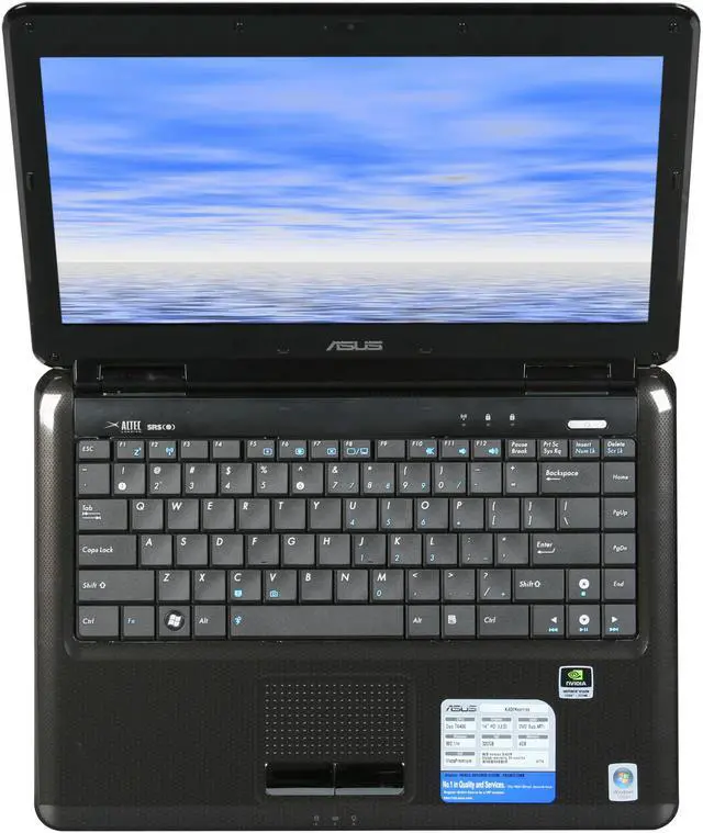 Alt view image 11 of 12 - ASUS Laptop K40 Series Intel Core 2 Duo T6400 4GB Memory 320GB HDD NVIDIA GeForce G102M 14.0" Windows Vista Home Premium K40IN-A1