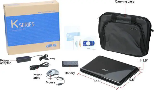 Alt view image 12 of 12 - ASUS Laptop K40 Series Intel Core 2 Duo T6400 4GB Memory 320GB HDD NVIDIA GeForce G102M 14.0" Windows Vista Home Premium K40IN-A1