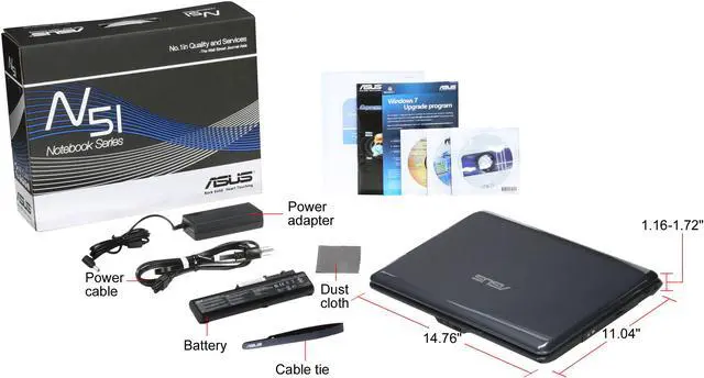 Alt view image 8 of 8 - ASUS Laptop N51 Series Intel Core 2 Duo P8700 4GB Memory 320GB HDD NVIDIA GeForce GT 240M 15.6" Windows Vista Home Premium N51Vn-X1A