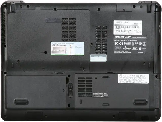 Alt view image 7 of 8 - ASUS Laptop N81 Series Intel Core 2 Duo T9600 4GB Memory 320GB HDD ATI Mobility Radeon HD 4650 14.0" Windows Vista Home Premium N81Vp-D1