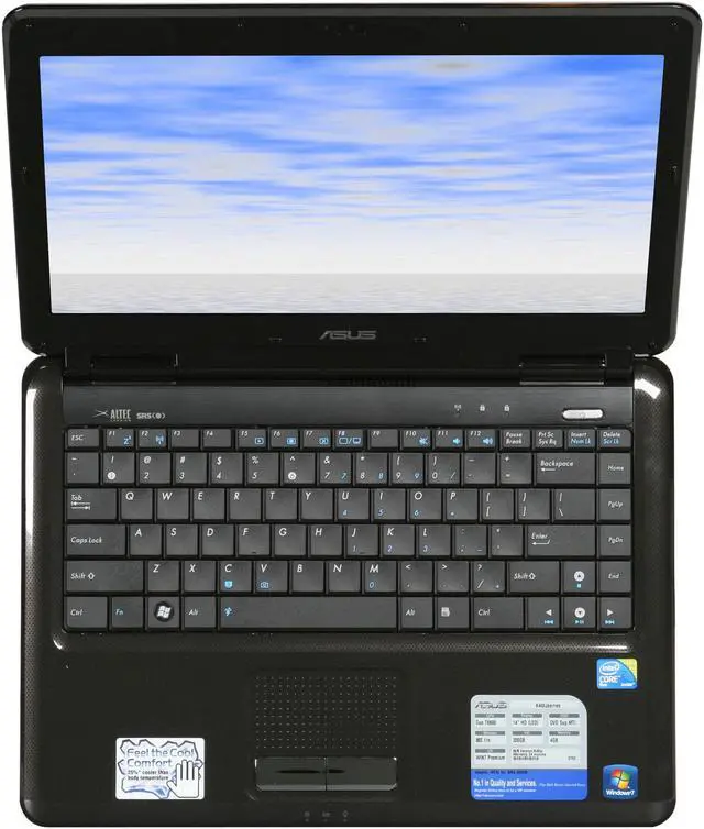 Alt view image 6 of 8 - ASUS Laptop K40 Series Intel Core 2 Duo T6600 4GB Memory 320GB HDD Intel GMA 4500M 14.0" Windows 7 Home Premium 64-bit K40IJ-D2