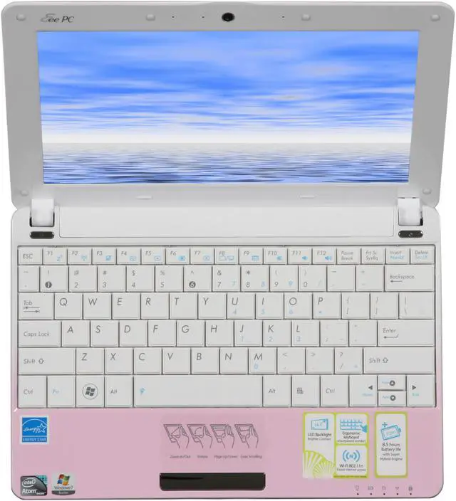 Alt view image 6 of 8 - ASUS Eee PC Seashell 1005HA-MU17-PI Rose Pink Intel Atom N270(1.60 GHz) 10.1" WSVGA 1GB Memory 250GB HDD Netbook