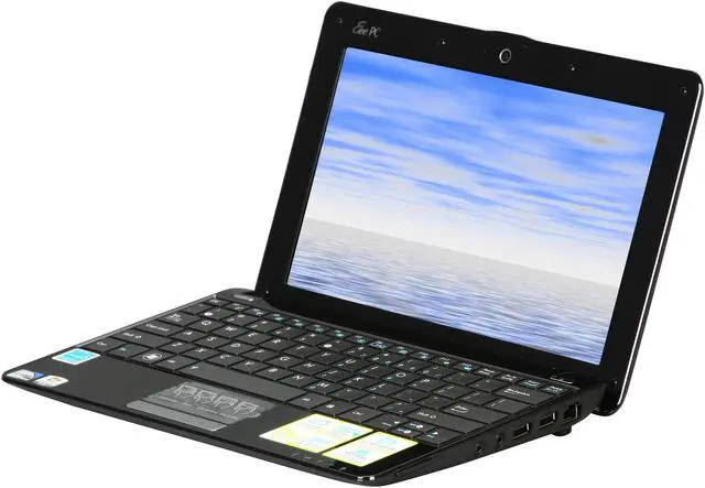 Alt view image 2 of 8 - ASUS Eee PC Seashell 1005HA-PU17-BK Crystal Black Intel Atom N280(1.66 GHz) 10.1" WSVGA 1GB Memory 250GB HDD Netbook