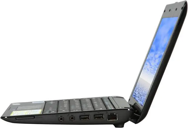 Alt view image 3 of 8 - ASUS Eee PC Seashell 1005HA-PU17-BK Crystal Black Intel Atom N280(1.66 GHz) 10.1" WSVGA 1GB Memory 250GB HDD Netbook