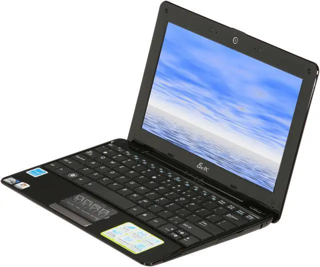 Alt view image 2 of 8 - ASUS Eee PC Seashell 1008HA-MU17-BK Pearl Black Intel Atom N280(1.66 GHz) 10.1" WSVGA 1GB Memory 250GB HDD Netbook